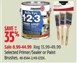 Canadian Tire Zinsser Bulls Eye 1-2-3 Water-Based Primer - Sealer For All Surfaces, White, 3.78-L/1-Gallon offer