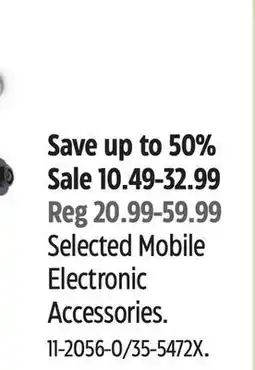 Canadian Tire Selected Mobile Electronic Accessories offer