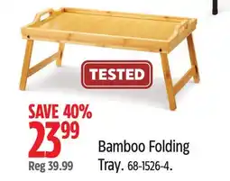 Canadian Tire For living Bamboo Folding Tray offer