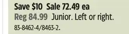 Canadian Tire SHERWOOD Junior Left or right offer