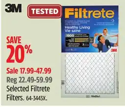 Canadian Tire Selected Filtrete Filters offer