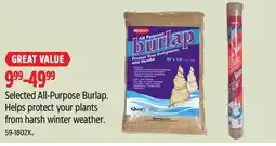 Canadian Tire Selected All-Purpose Burlap offer