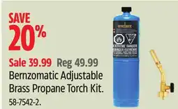 Canadian Tire Bernzomatic Adjustable Brass Propane Torch Kit offer