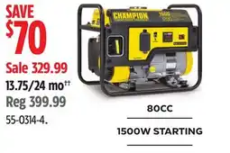 Canadian Tire Champion 80CC 1500W STARTING offer