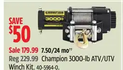 Canadian Tire Champion 3000-lb ATV/UTV Winch Kit offer