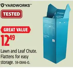 Canadian Tire Yardworks Lawn and Leaf Chute. Flattens for easy storage offer