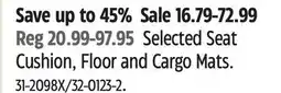Canadian Tire WeatherTech Selected Seat Cushion, Floor and Cargo Mats offer