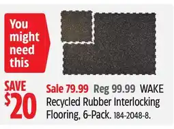 Canadian Tire Recycled Rubber Interlocking Flooring, 6 pack offer