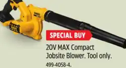 Canadian Tire Dewalt 20V MAX Compact Jobsite Blower offer