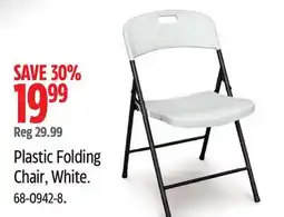 Canadian Tire For Living Plastic Folding Chair, White offer