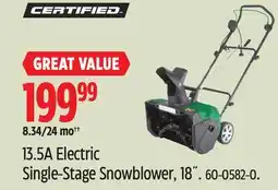 Canadian Tire 13.5A Electric Single-Stage Snowblower, 18˝ offer