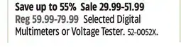 Canadian Tire Mastercraft Selected Digital Multimeters or Voltage Tester offer