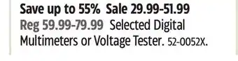 Canadian Tire Mastercraft Selected Digital Multimeters or Voltage Tester offer