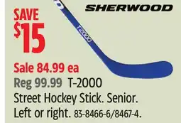 Canadian Tire Sherwood T-2000 Street Hockey Stick offer