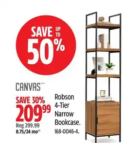 Canadian Tire Canvas Robson 4-Tier Narrow Bookcase offer