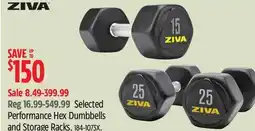 Canadian Tire Ziva Selected Performance Hex Dumbbells and Storage Racks offer
