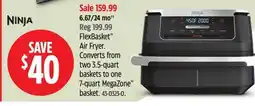 Canadian Tire Ninja FlexBasket Air Fryer. Converts from two 3.5-quart baskets to one 7-quart MegaZone basket offer