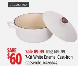 Canadian Tire 7-Qt White Enamel Cast-Iron Casserole offer