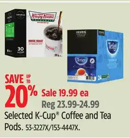 Canadian Tire Selected K-Cup Coffee and Tea Pods offer