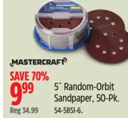Canadian Tire Mastercraft 5˝ Random-Orbit Sandpaper offer
