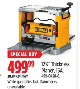 Canadian Tire DEWALT 121β2Λ Thickness Planer, 15A offer