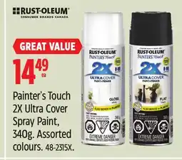 Canadian Tire RUST-OLEUM Painter's Touch 2X Ultra Cover Spray Paint, 340g. Assorted colours offer