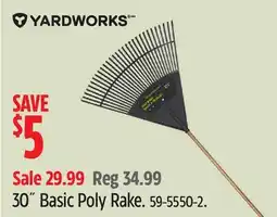 Canadian Tire YARDWORKS 30˝ Basic Poly Rake offer