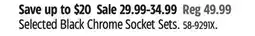 Canadian Tire Selected Black Chrome Socket Sets offer