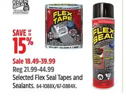 Canadian Tire Selected Flex Seal Tapes and Sealants offer