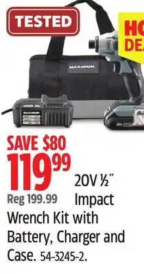 Canadian Tire MAXIMUM Wrench Kit with Battery, Charger and Case offer