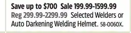 Canadian Tire Lincoln Selected Welders or Auto Darkening Welding Helmet offer