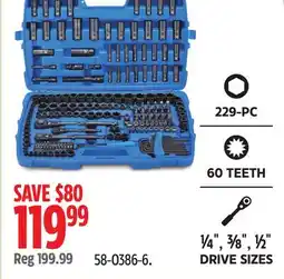 Canadian Tire Mastercraft Socket Set, 229-pc, SAE / Metric, CRV, Black Steel Finish offer