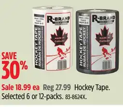 Canadian Tire Hockey Tape. Selected 6 or 12-packs offer