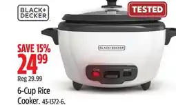 Canadian Tire Black & Decker 6-Cup Rice Cooker offer