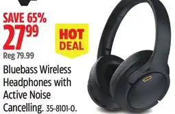 Canadian Tire Bluebass Wireless Headphones with Active Noise Cancelling offer