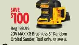 Canadian Tire DEWALT 20V MAX XR Brushless 5˝ Random Orbital Sander offer