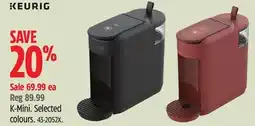 Canadian Tire KEURIG K-Mini. Selected colours offer