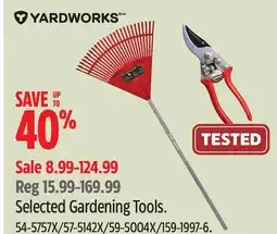 Canadian Tire Yardworks Selected Gardening Tools offer