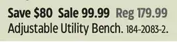Canadian Tire Adjustable Utility Bench offer