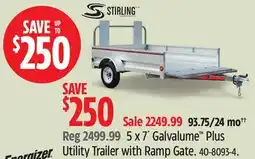 Canadian Tire Stirling 5 x 7´ Galvalume Plus Utility Trailer with Ramp Gate offer