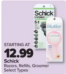 PharmaChoice Schick Razors, Refills, Groomer offer