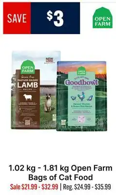 Ren’s Pets Depot 1.02 kg - 1.81 kg Open Farm Bags of Cat Food offer