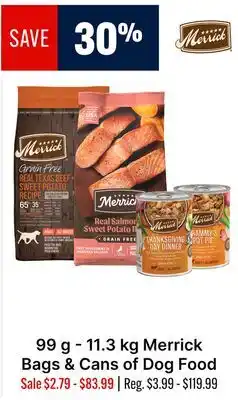 Ren’s Pets Depot Merrick Bags & Cans of Dog Food offer
