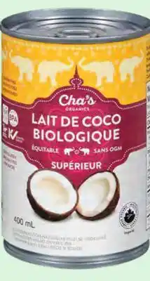 Avril CHA'S ORGANICS lait de coco bio offer
