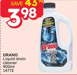 Rossy DRANO Liquid drain cleaner offer