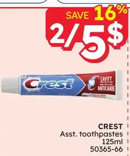 Rossy CREST Asst. toothpastes offer