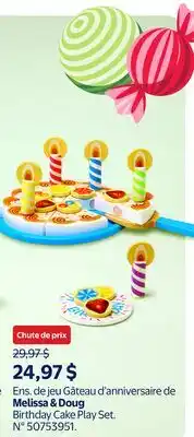 Walmart Melissa & Doug Birthday Cake Play Set offer