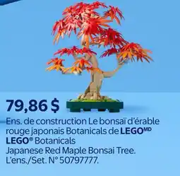 Walmart LEGO Botanicals Japanese Red Male Bonsai Tree offer
