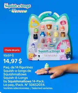 Walmart Squishmallows Squish-A-Longs by Squishmallows 14-Pack offer