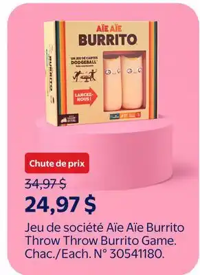 Walmart Throw Throw Burrito Game offer